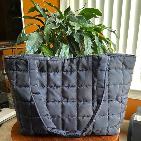 New QUILTED TOTE BAG CARRYALL Black 👜 - Picture 6 of 9